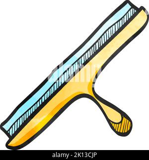 Glass scraper icon in watercolor style. Stock Vector