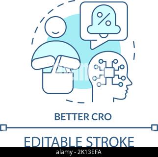 Better CRO turquoise concept icon Stock Vector