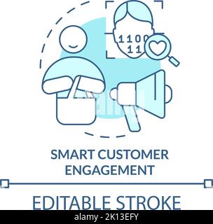 Smart customer engagement turquoise concept icon Stock Vector