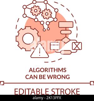 Algorithms can be wrong orange concept icon Stock Vector