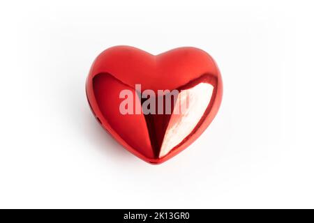 A red brilliant heart isolated on white background Stock Photo