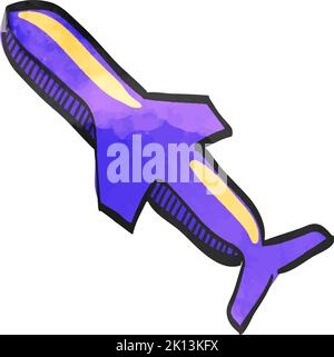 Missile icon in watercolor style. Stock Vector