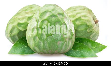 Custard apples isolated on white background. Stock Photo