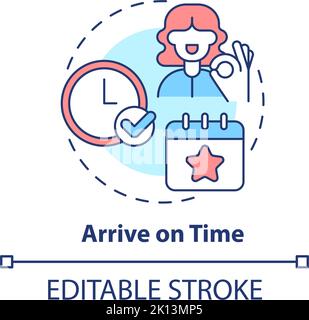 Arrive on time concept icon Stock Vector