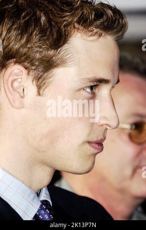 Prince William on his first ever official Royal Visit as a senior royal at NASH housing project in Newport, South Wales. June 18 2003. Photograph: ROB WATKINS/ALAMY Stock Photo