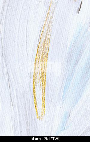 white and gold acrylic textured background for designer on canvas Stock Photo