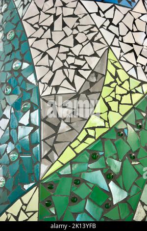 Teal green mosaic artwork Stock Photo