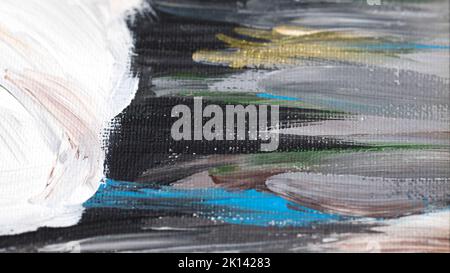 Abstract colorful background illustration painted with acrylic or oil paint on canvas. Stock Photo