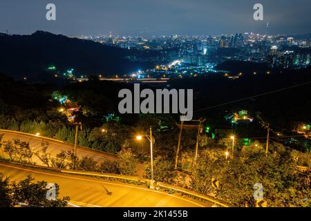 Beautiful aerail cityscape from Hongludi Nanshan Fude Temple at Taiwan Stock Photo