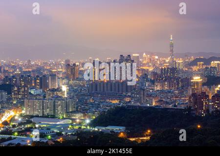 Beautiful aerail cityscape from Hongludi Nanshan Fude Temple at Taiwan Stock Photo