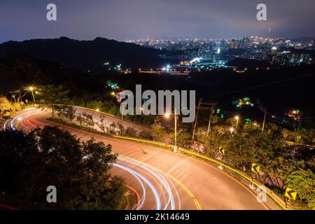 Beautiful aerail cityscape from Hongludi Nanshan Fude Temple at Taiwan Stock Photo