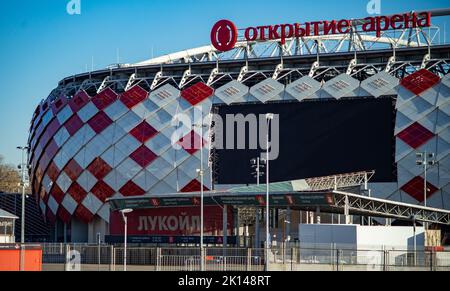 April 9, 2018, Moscow, Russia. The stadium of the Spartak football club is the Otkritie Arena in the Russian capital. Stock Photo