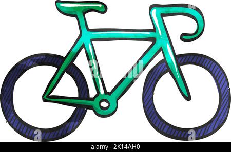 Road bicycle icon in watercolor style. Stock Vector