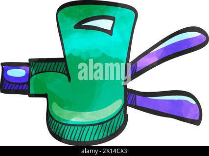 Bicycle shifter icon in watercolor style. Stock Vector