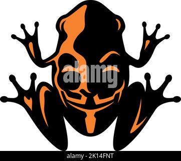 Silhouette of Frog with Anonymous Mask on its Back Stock Vector