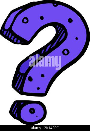 Color question mark symbol hand drawn Stock Vector