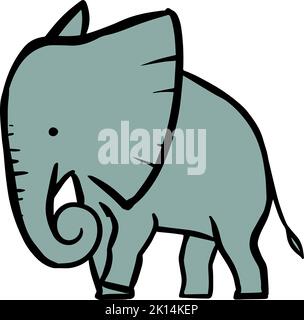 Color hand drawn elephant Stock Vector