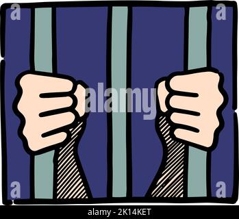 Color jail icon Stock Vector