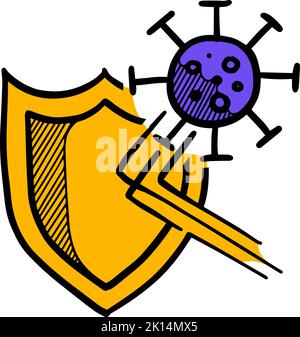 Color hand drawn herd immunity concept icon Stock Vector