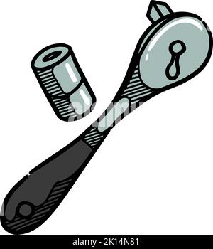 Color ratchet tools icons Stock Vector