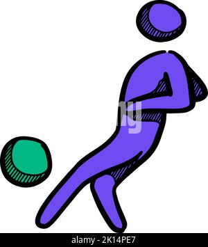 Color football player icon Stock Vector