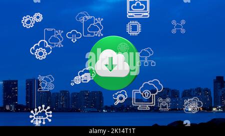 Cloud Computing diagram Network Data Storage Technology Service Stock Photo