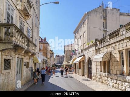 Ulica Kralja Tomislava, a street in the old town of Split, Croatia Stock Photo