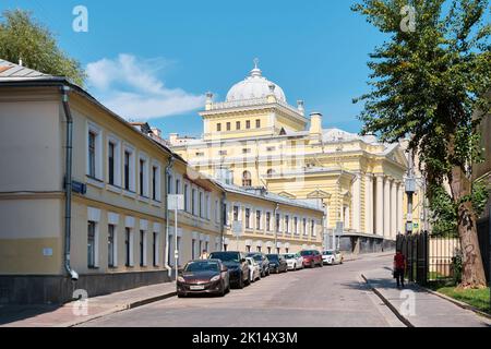 Bolshoi Spasoglinischevsky Lane, view of the Moscow Choral Synagogue, 1906, landmark: Moscow, Russia - 04 August, 2022 Stock Photo