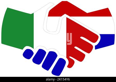Italy - Netherlands : Handshake, symbol of agreement or friendship Stock Photo