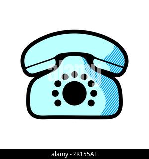 Phone vector icon in trendy flat style isolated on grey background. Handset vector icon with waves. Telephone symbol for your design, logo, UI. vector Stock Photo