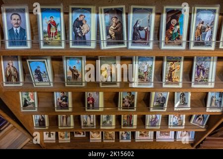 religious items from gift shop in San Felipe de Neri Church, Old Town Albuquerque, New Mexico Stock Photo