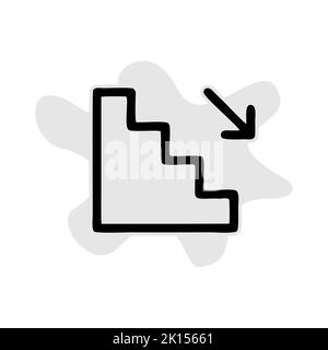 stairs icon isolated on white background from sign collection. stairs icon trendy and modern stairs symbol for logo, web, app, UI. stairs icon simple Stock Photo