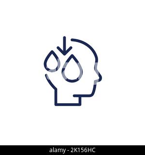 dehydration line icon on white Stock Vector