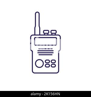 radio set, portable transceiver line icon Stock Vector