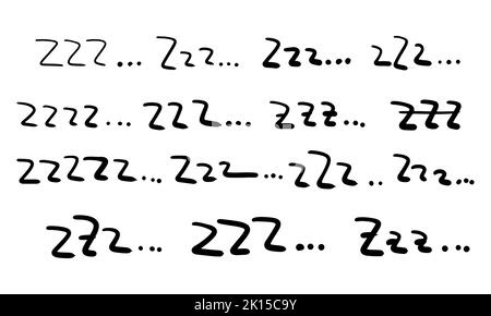 Sleep zzzz doodle symbol set. Sleepy dream icon. Doodle comic sketch ...