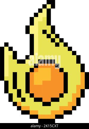 Isolated colored flame videogame icon Pixelated style Vector Stock Vector