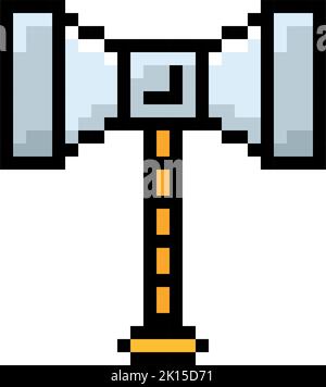 Isolated colored hammer videogame icon Pixelated style Vector Stock Vector
