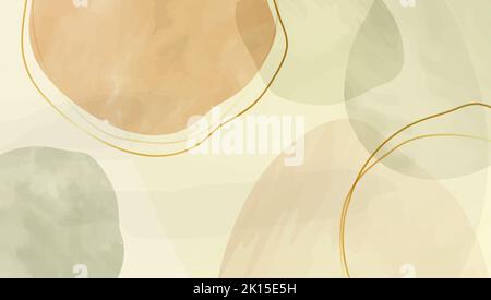 Minimal Hand Painted Pastel Watercolor Abstract Art Background Template Design Vector Illustration Stock Photo
