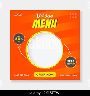 Abstract Food Social Media Banner Vector Poster Marketing Promotion Template Stock Vector