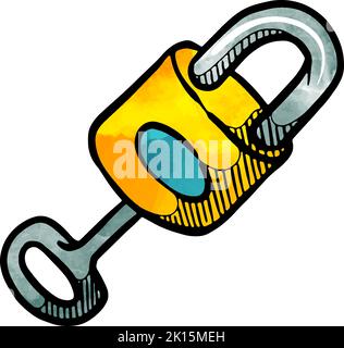 Watercolor style hand drawn key Stock Vector Image & Art - Alamy