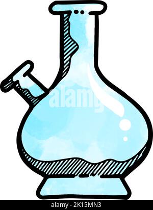 Watercolor style drug bong icon Stock Vector