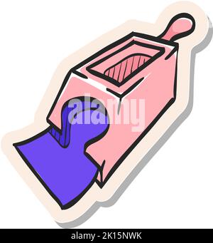Playing cards dispenser icon in doodle sketch lines. Game gambling ...