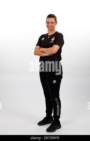 Oostende's assistant coach Gaelle Bouzin poses at a photoshoot of Belgian Basketball team Filou Oostende, ahead of the 2022-2023 BNXT League, Thursday 15 September 2022 in Oostende. BELGA PHOTO KURT DESPLENTER Stock Photo