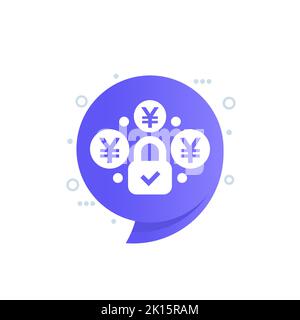 fixed cost, price icon with yuan Stock Vector