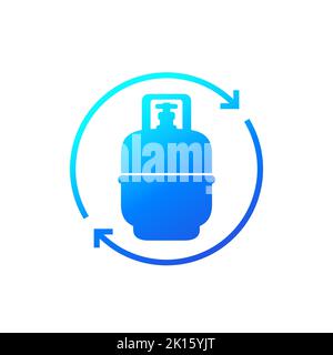 replace gas cylinder, LPG tank vector icon Stock Vector Image & Art - Alamy