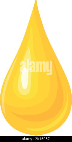 Oil drop cartoon icon. Golden serum. Yellow liquid isolated on white background Stock Vector