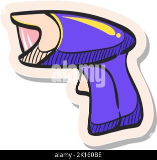 Hand drawn Barcode reader icon in sticker style vector illustration Stock Vector