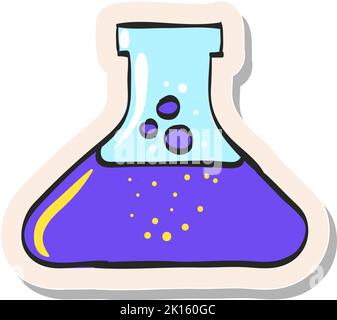 Hand drawn Beaker icon in gold foil texture vector illustration Stock ...