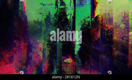 Glitch background overlay, distorted noise, interference imitation,. Stock Photo