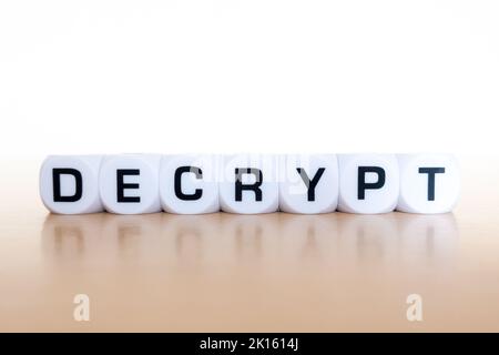 Decrypt word Stock Photo